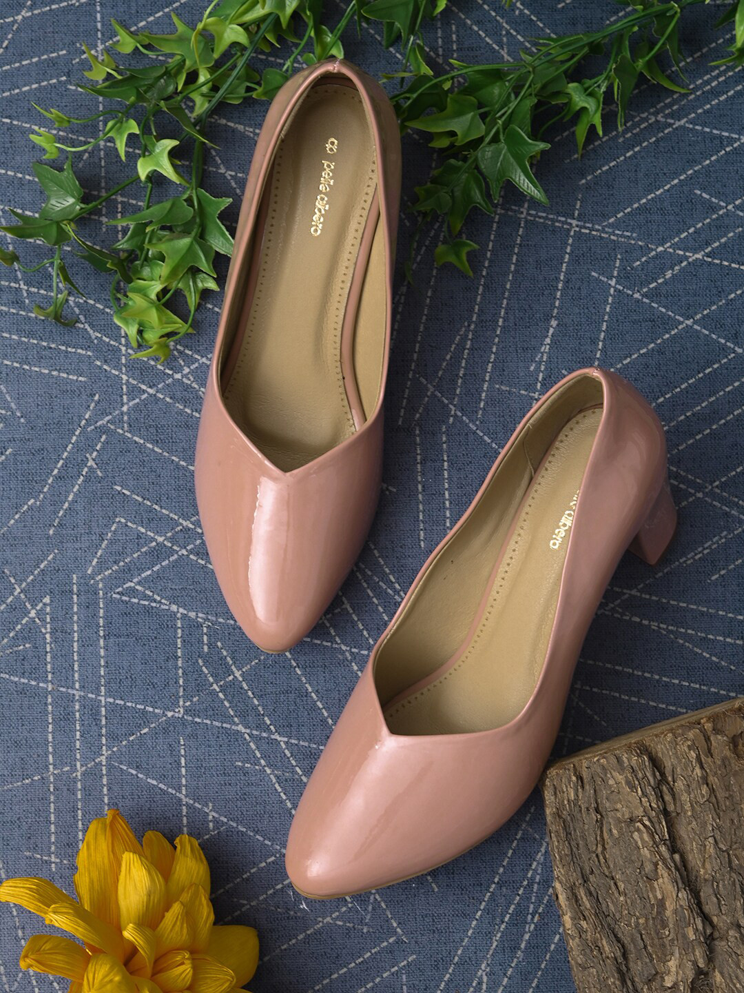 pelle albero Pink Striped Party Block Pumps with Bows