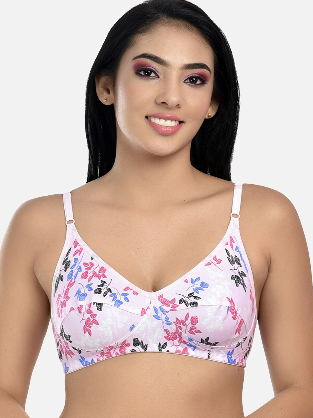 StyFun Pink & Blue Floral Bra