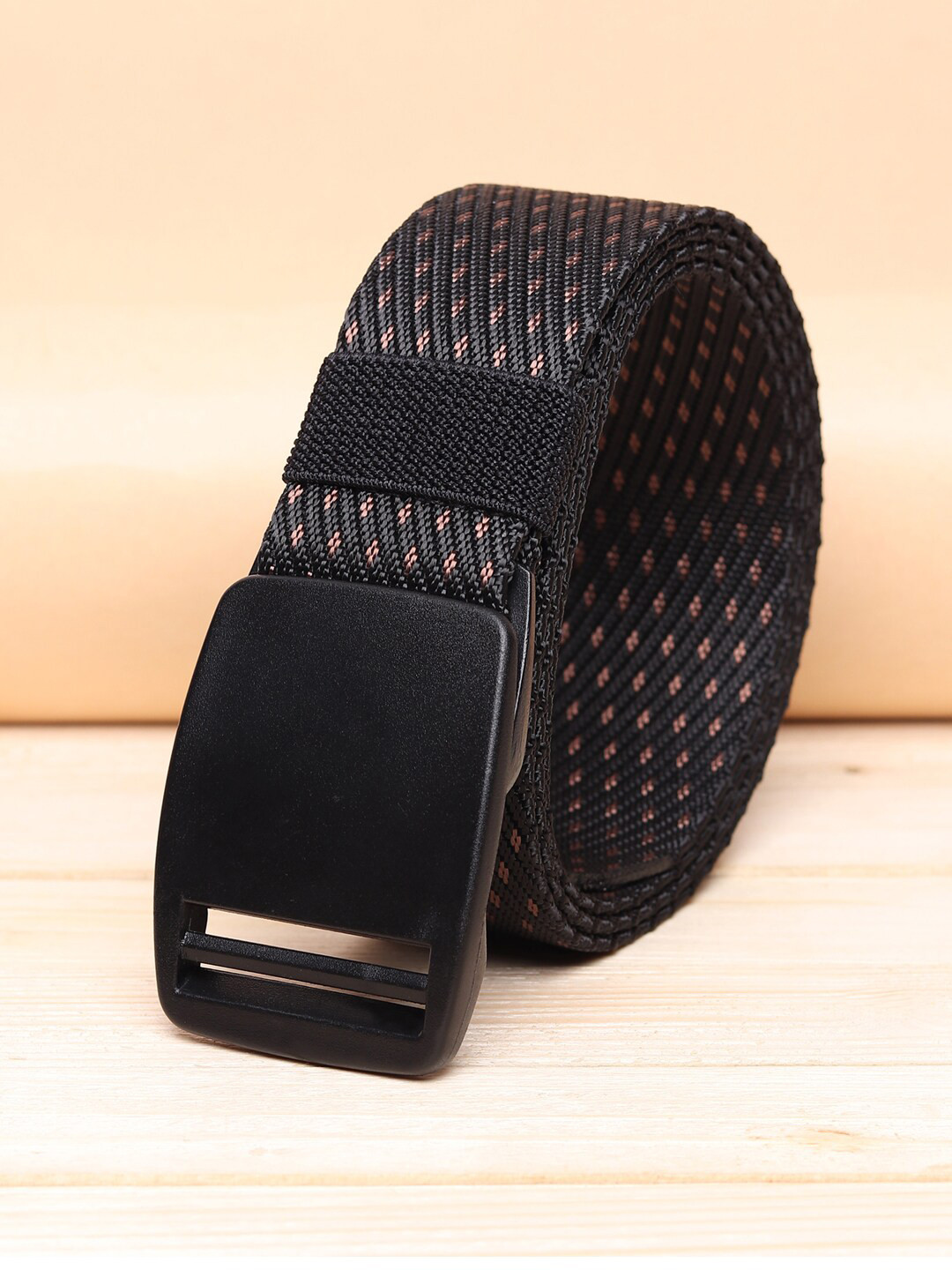 ZORO Men Black Printed Canvas Belt