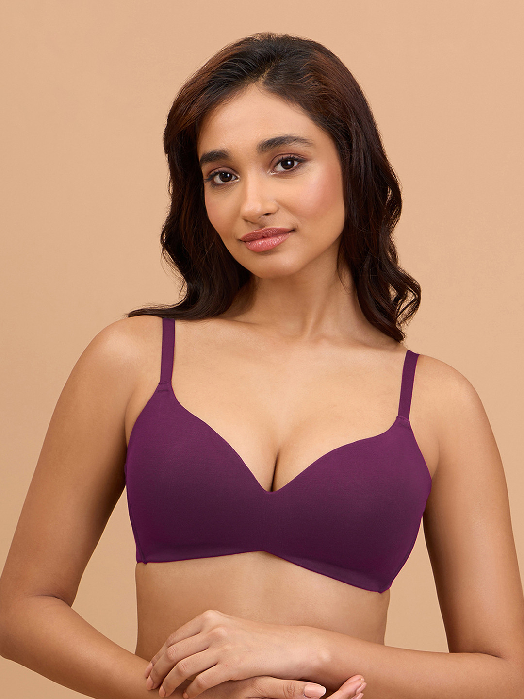 Nykd Women Modal Akin to Skin Lightly Padded Wireless T-Shirt Bra 3/4th Coverage (NYB013)