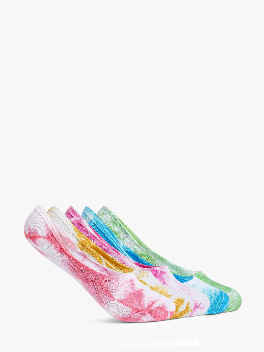 Smarty Pants Women Pack of 5 Assorted Tie & Dye Cotton Shoe Liner Socks