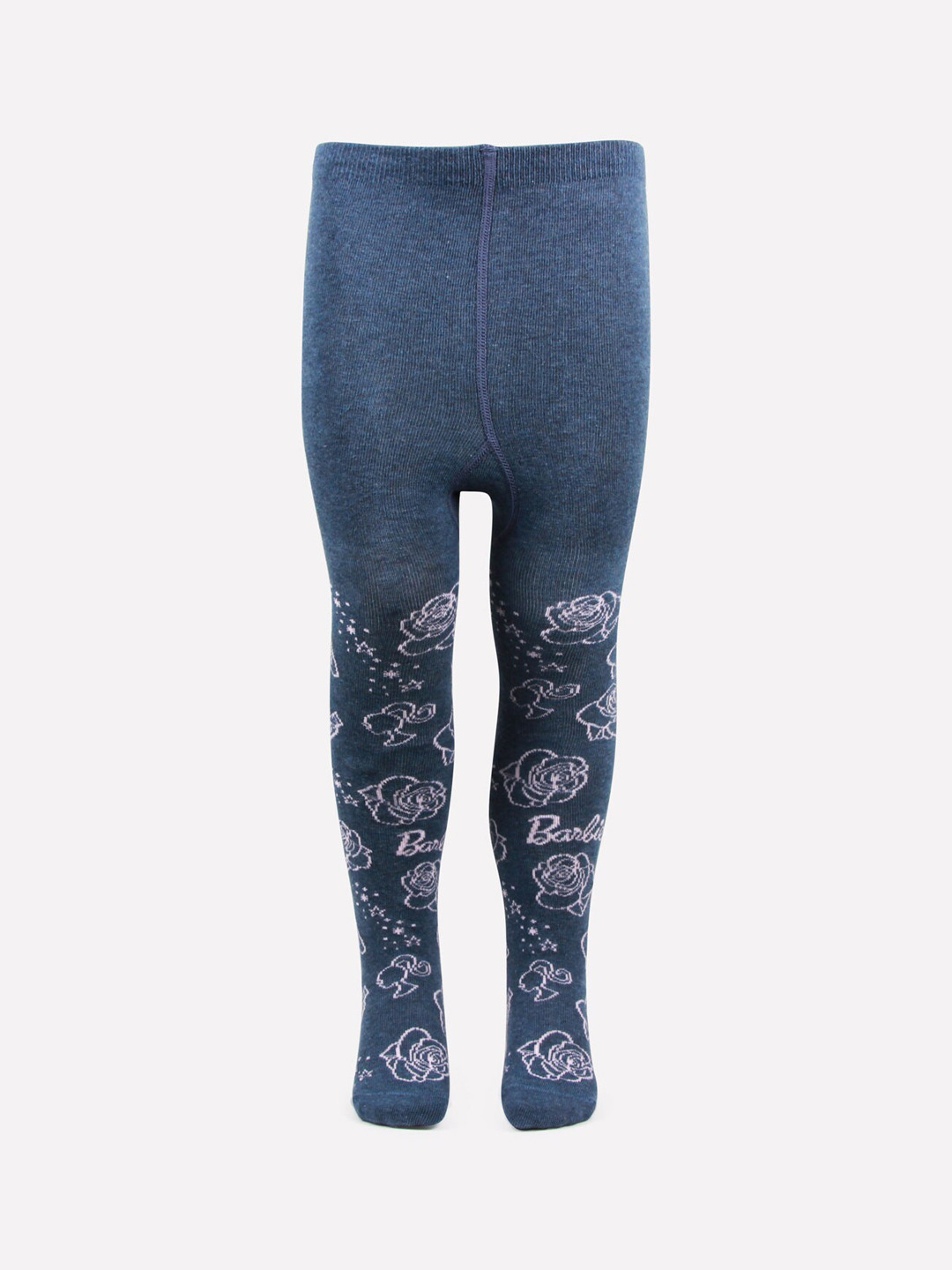 Bonjour Girls Blue Barbie Printed Anti Odour Knitted Tights