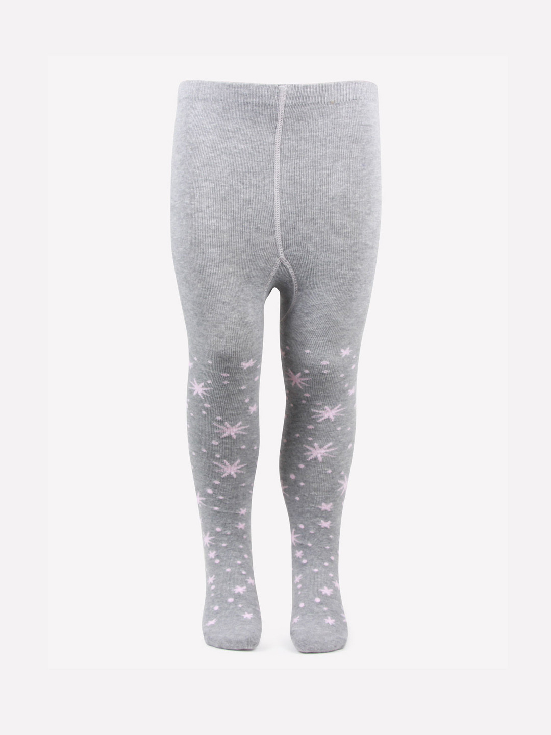 Bonjour Girls Grey & Pink Barbie Printed Knitted Stockings