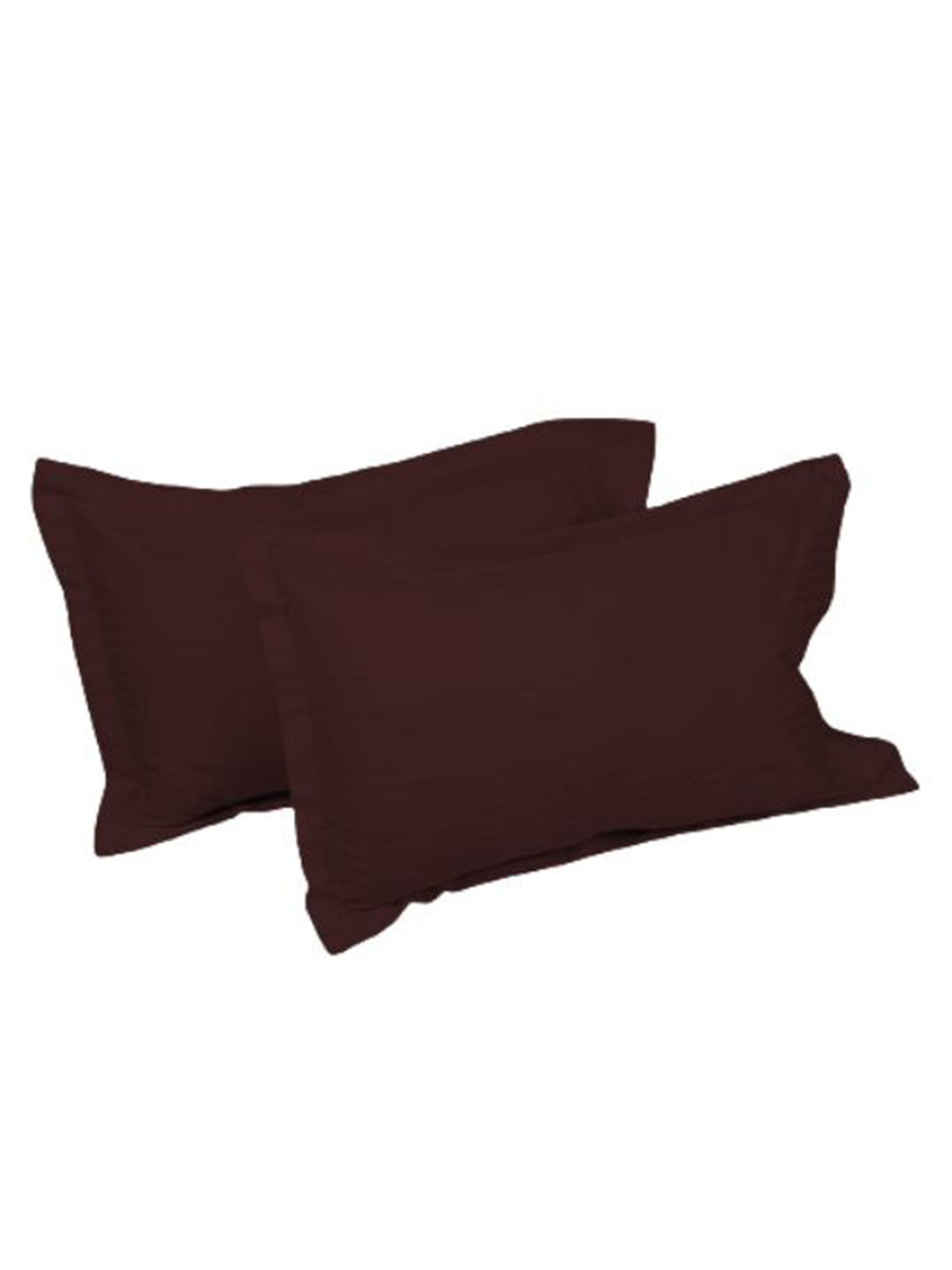 Sleeping Owls- because your sleep matters Set Of 2 Coffee Brown Striped 210 TC Pure Cotton Pillow Covers