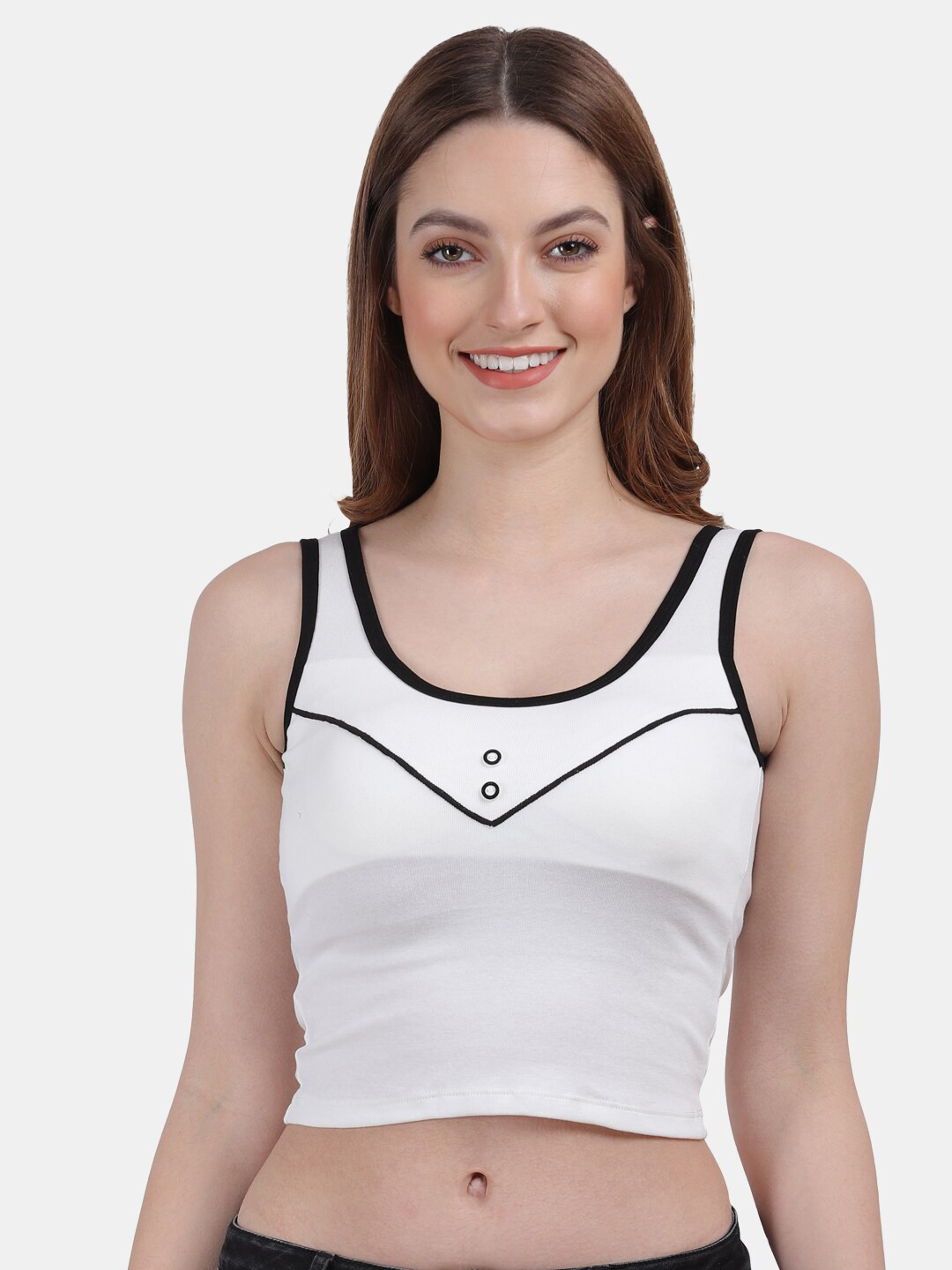 Amour Secret White & Black Sports Bra
