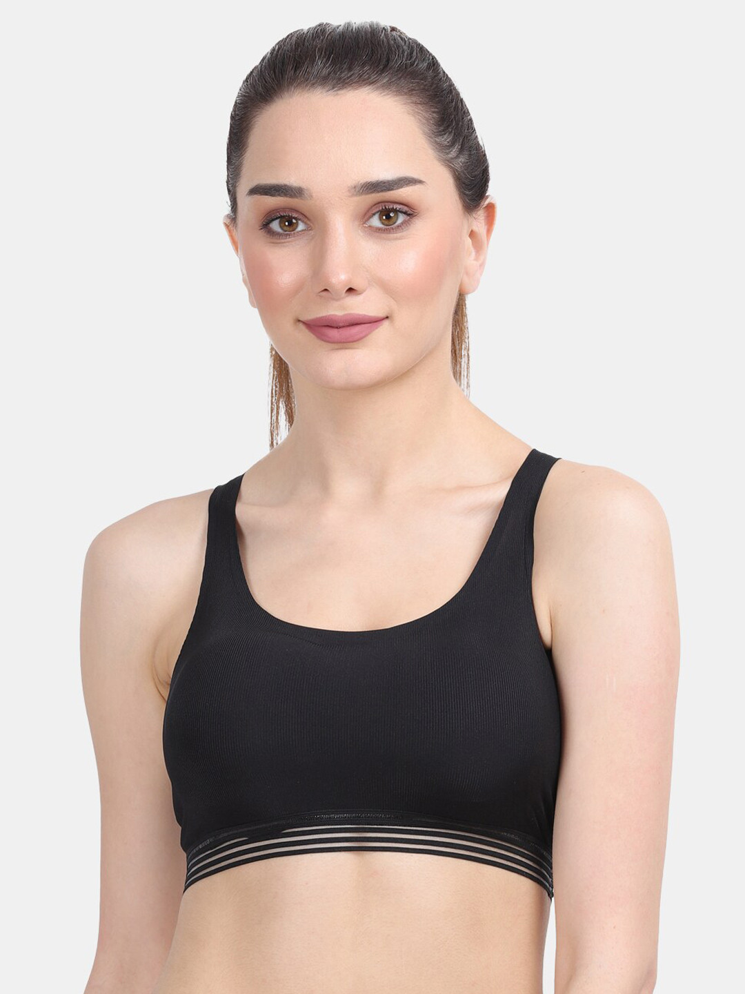 Amour Secret Black Workout Yoga Bra - Lightly Padded Dry Fit
