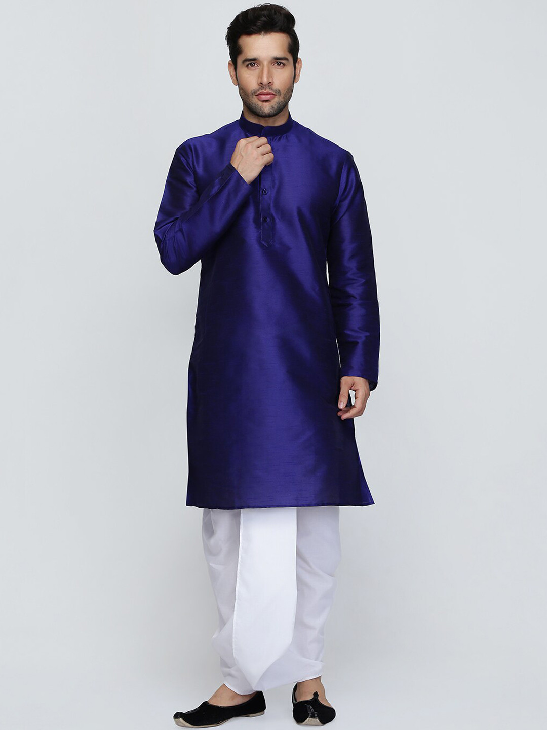 ROYAL KURTA Men Blue Solid Kurta Set