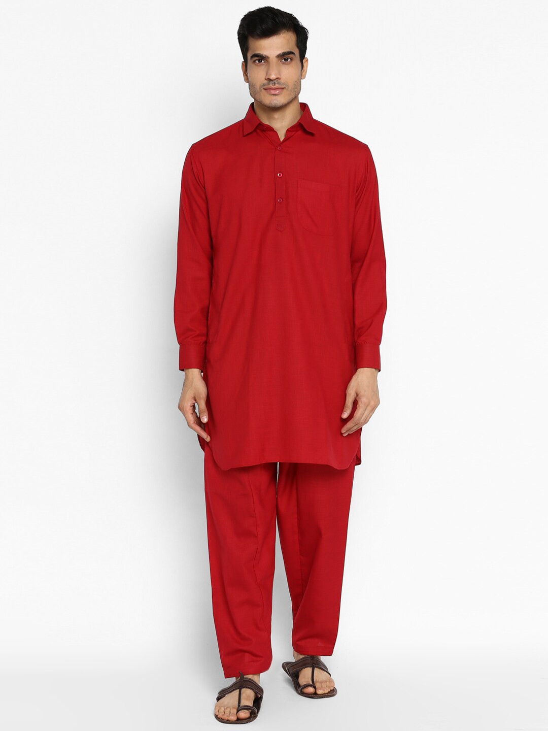 ROYAL KURTA Men Maroon Kurta with Salwar