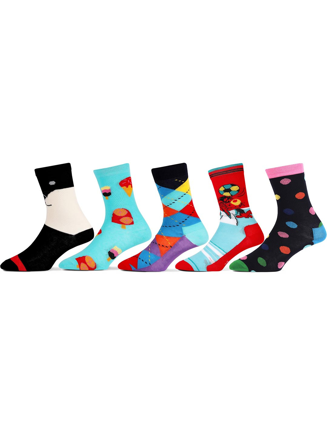 RC. ROYAL CLASS Infants Pack Of 5 Assorted Calf Length Socks