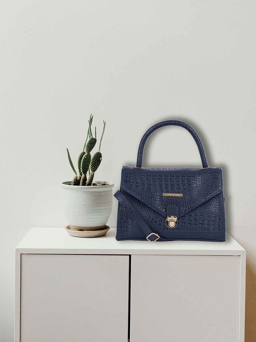 Lapis O Lupo Blue Swagger Handheld Bag