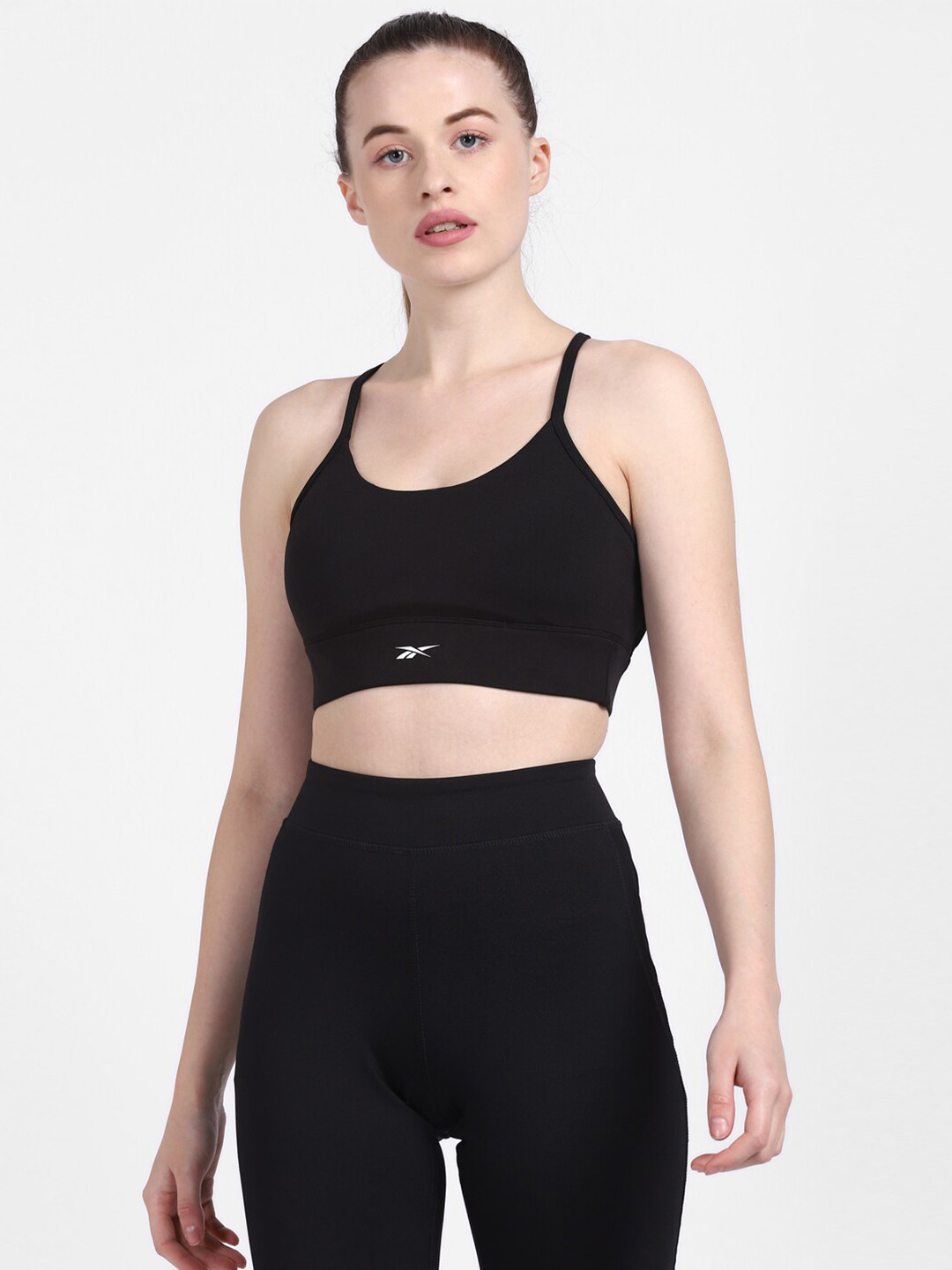 Reebok Women Black Lightly Padded & Non-Wired Seamless Bra-GL2967-BLACK