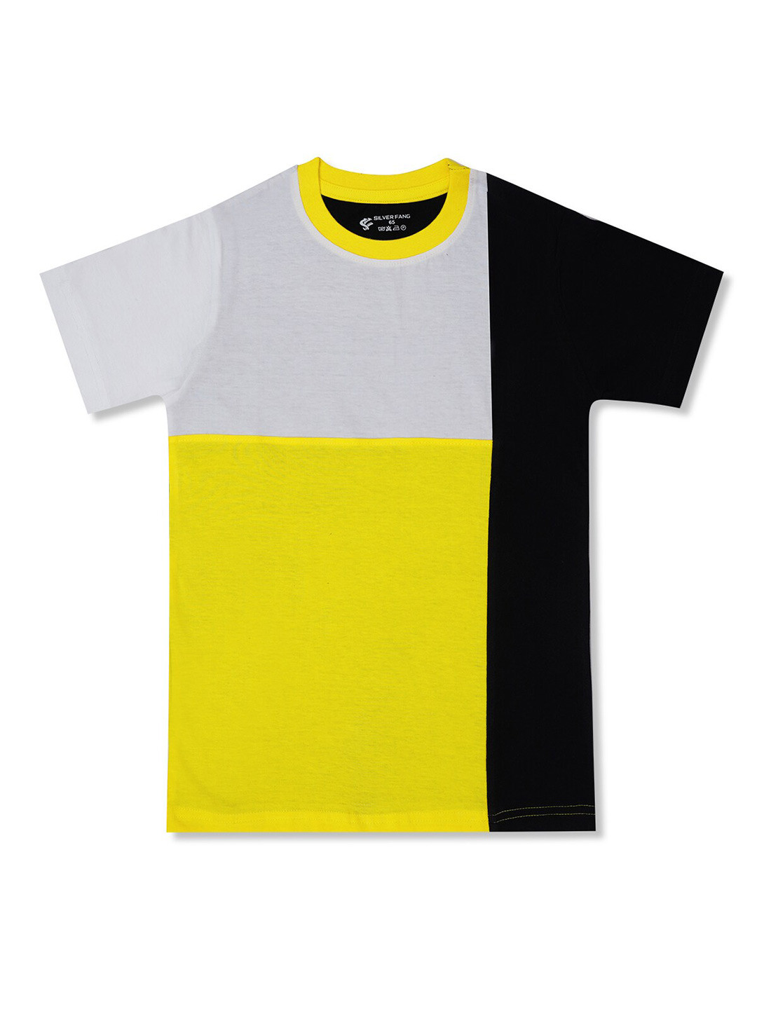 Silver Fang Boys Black & Yellow Colourblocked T-shirt