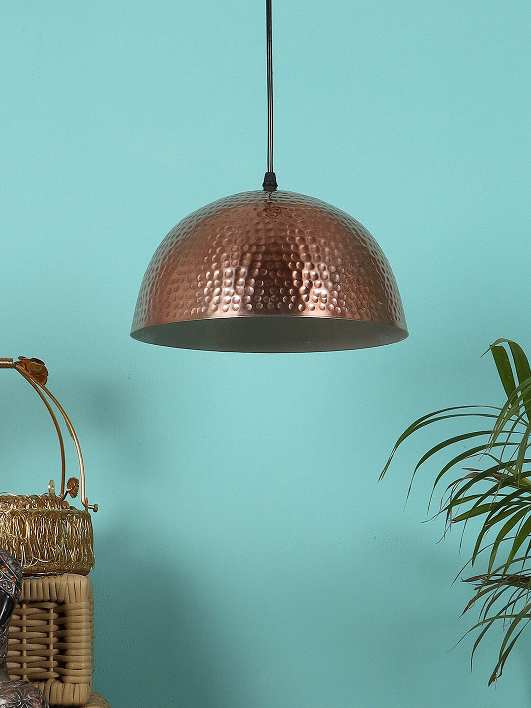 MFD HOME FURNISHING Copper Textured Ceiling Lamps