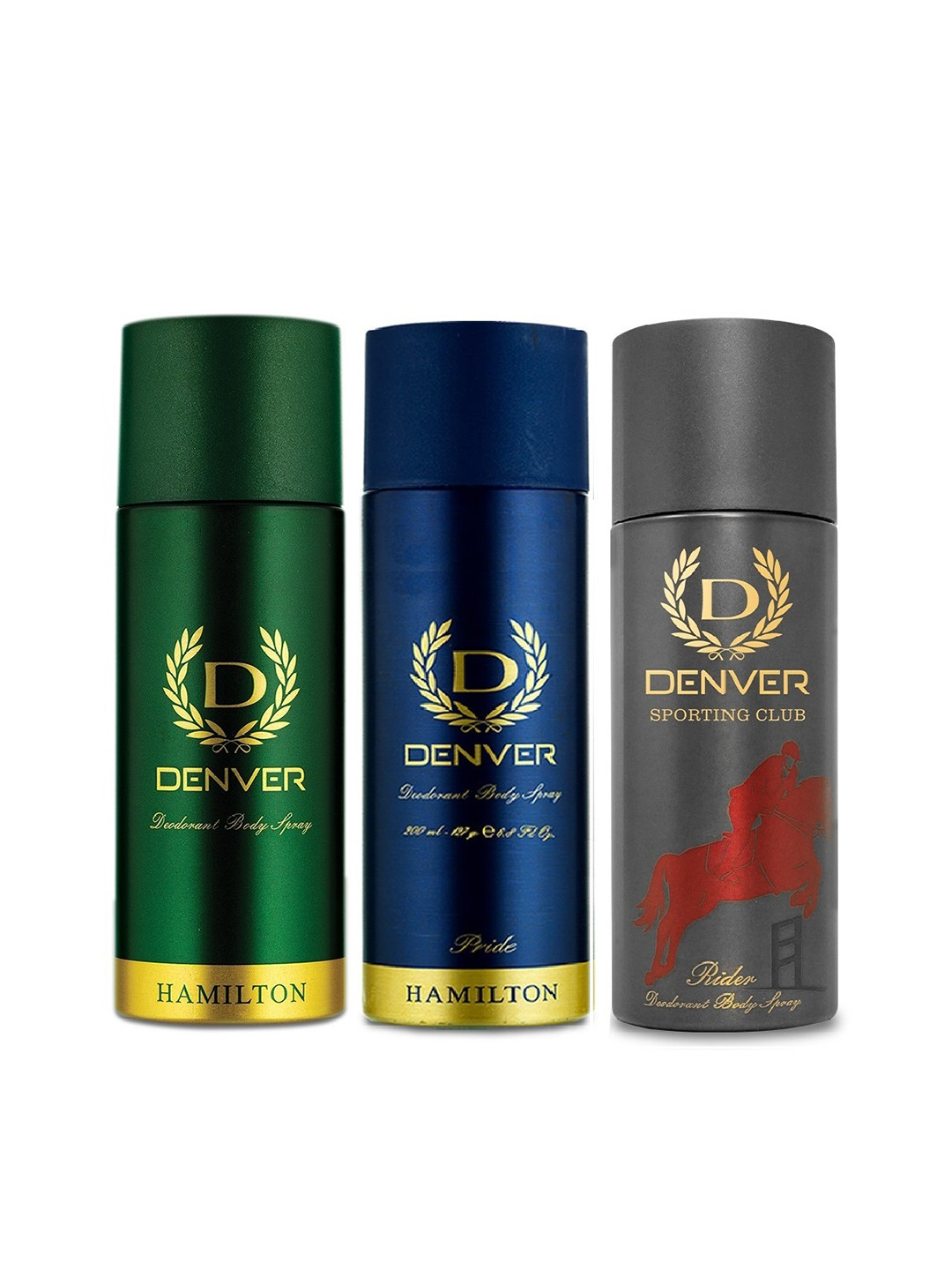 Denver Men Combo of 3 Deodorant - Hamilton + Pride + Sporting Club Rider - 200 ml Each