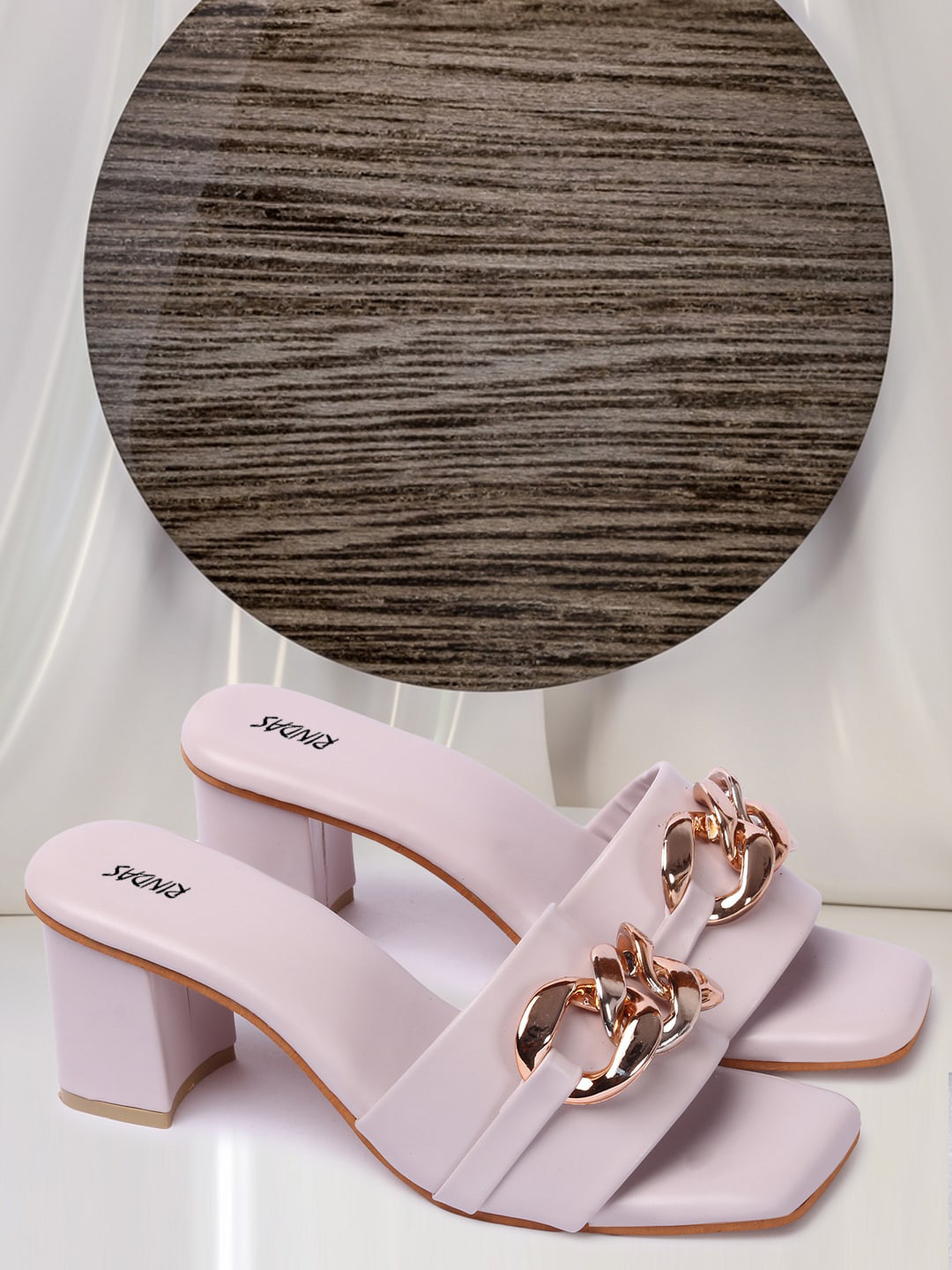 RINDAS Purple Party Block Mules