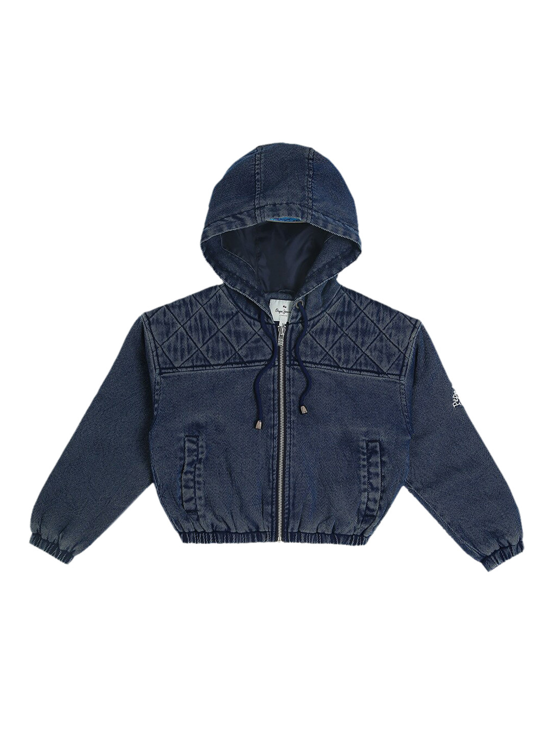 Pepe Jeans Girls Blue Crop Tailored Jacket
