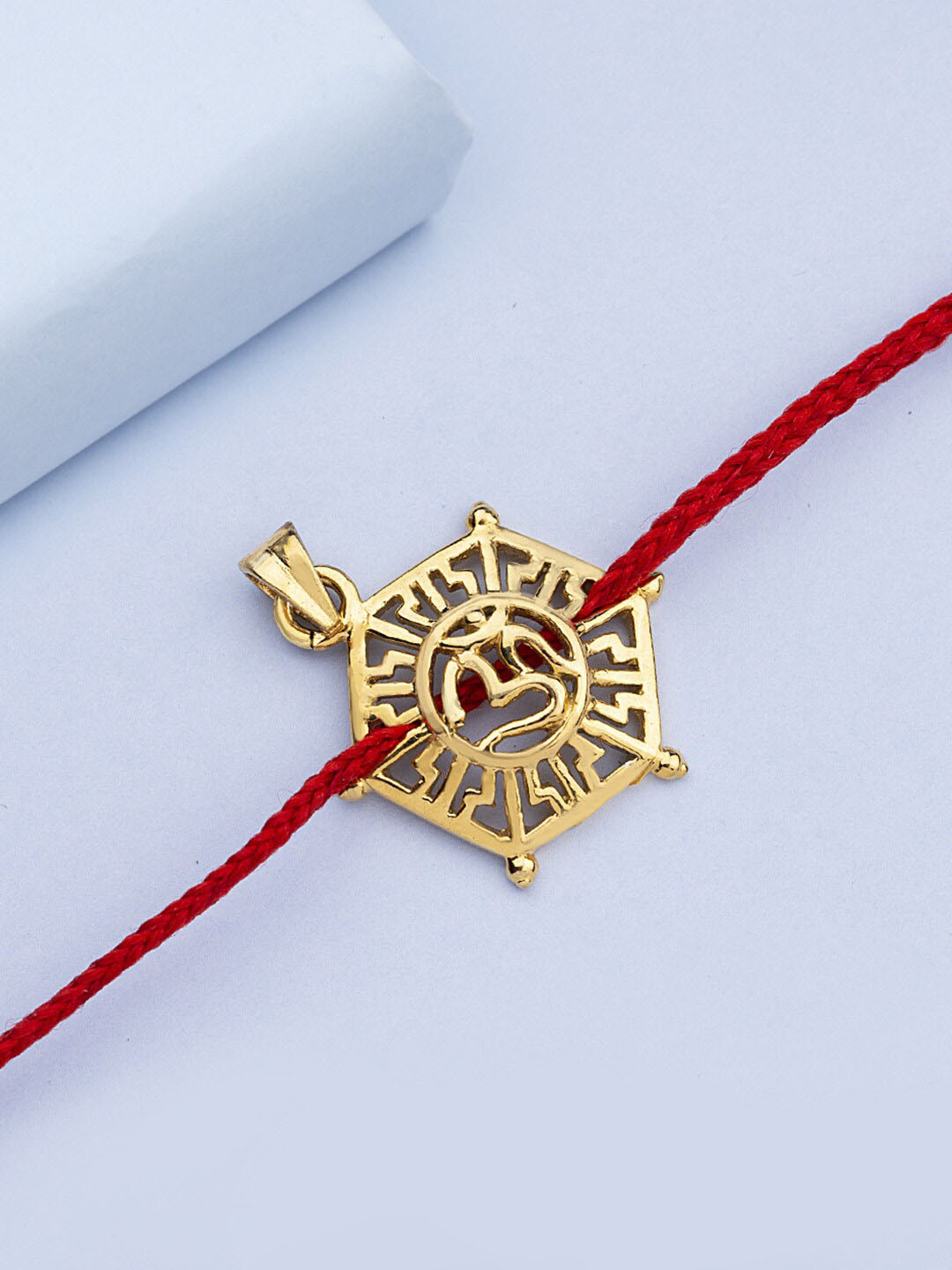 Voylla Gold Toned OM Filigiri Rakhi Pendant