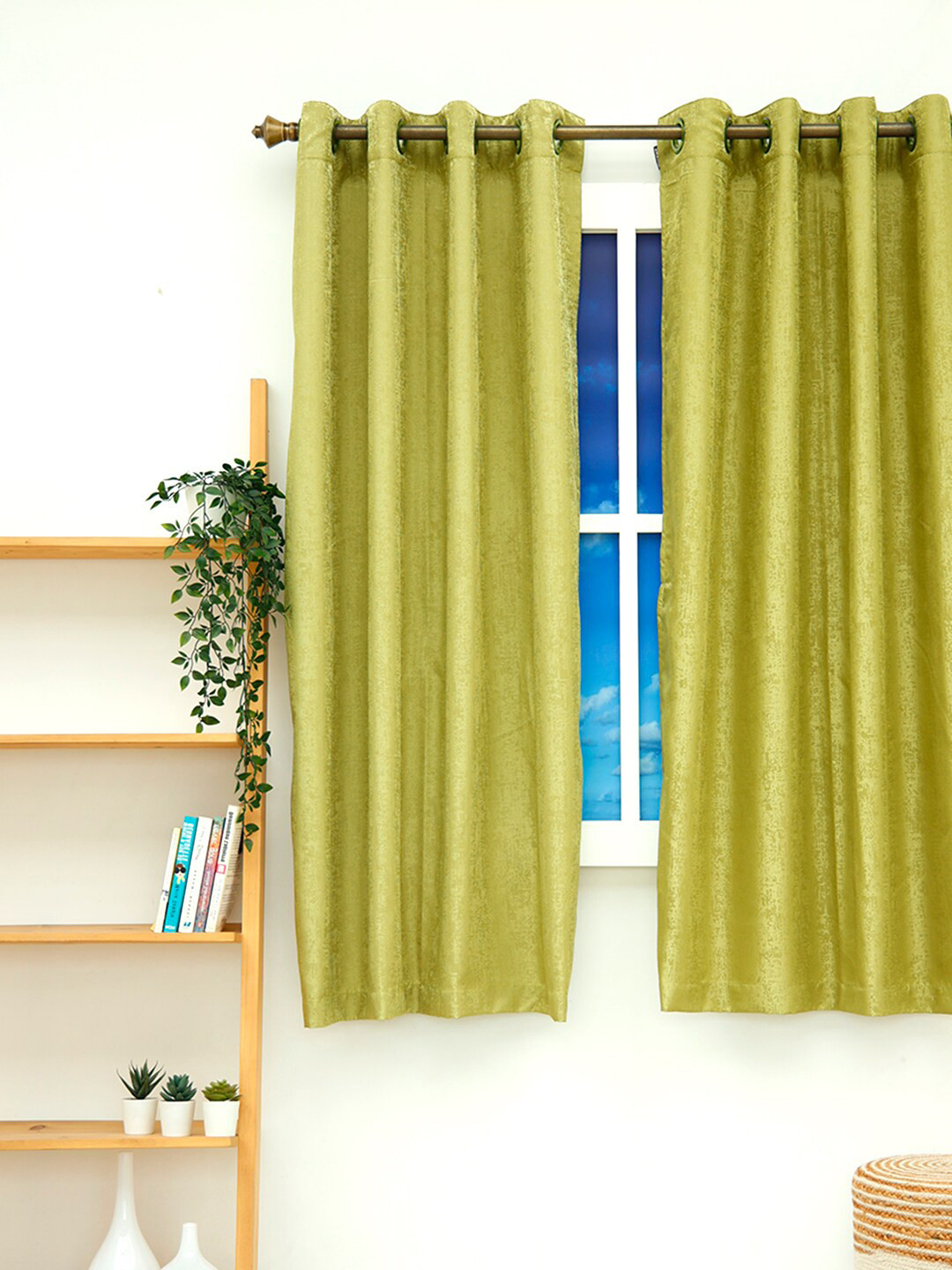 Ariana Green Self Design Black Out Window Curtain