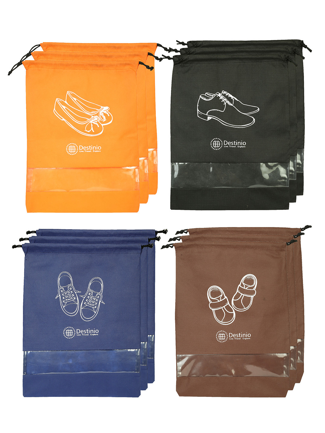 Destinio Set of 12 Printed Shoe Organisers