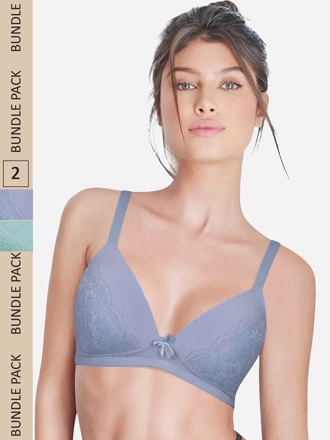 shyaway Pack Of 2 Lightly Padded Half Coverage Plunge Bra taab-c2b-335-32C-Multi