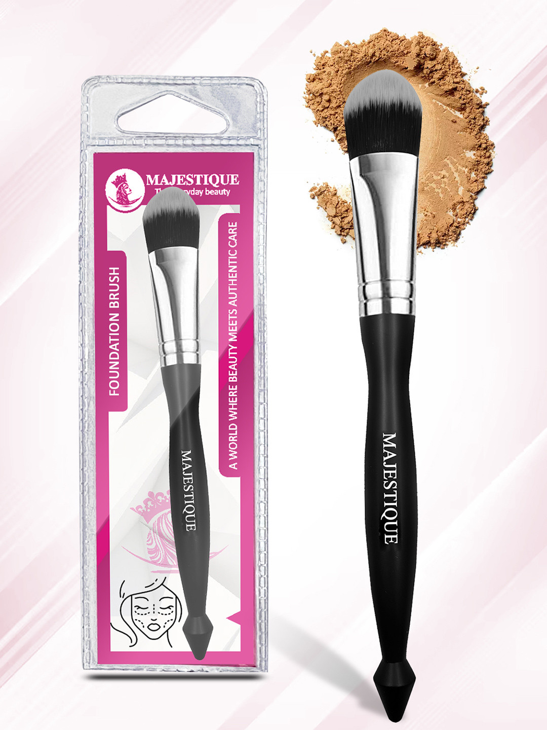 MAJESTIQUE Professional Foundation Brush - Black