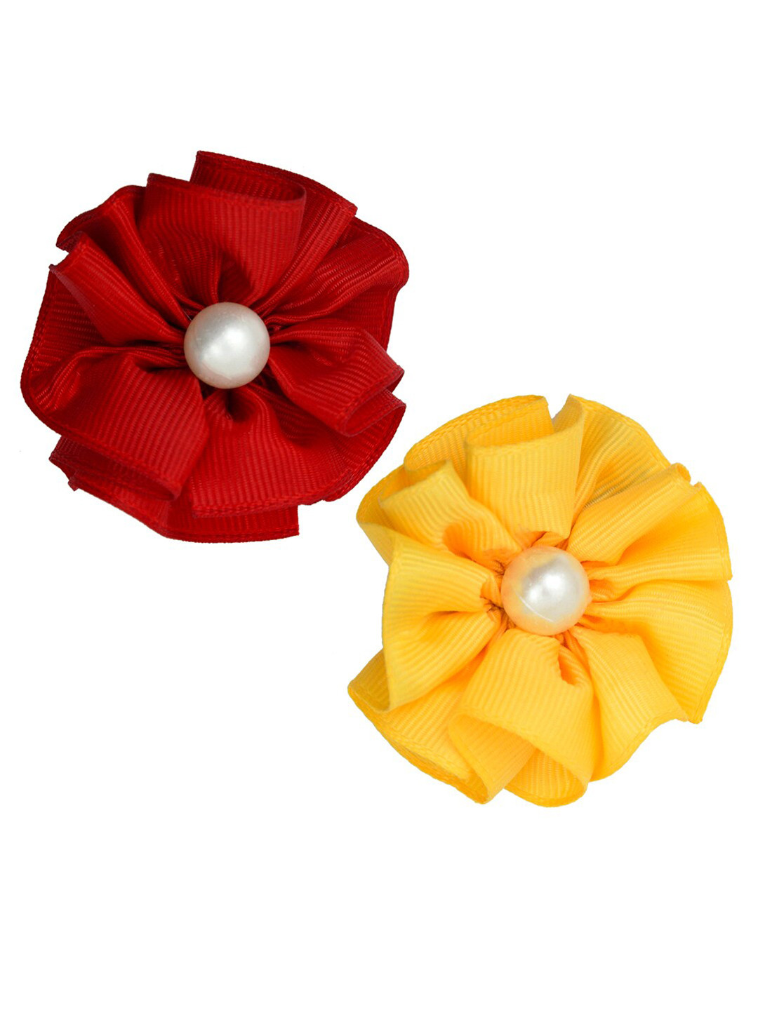 FUNKRAFTS Girls Red & Yellow Set of 2 Alligator Hair Clips