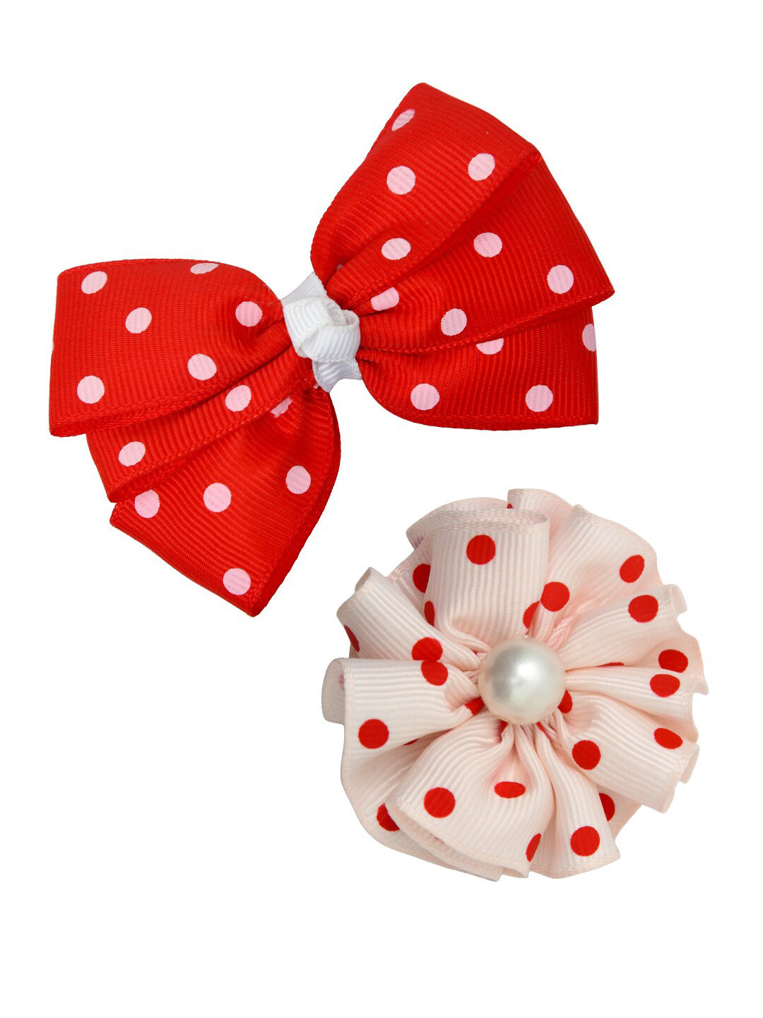 FUNKRAFTS Girls Pink & Red Set of 2 Alligator Hair Clip