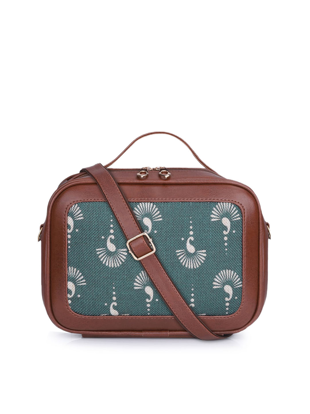 THE CLOWNFISH Abana Grey Floral Printed Oversized Structured Handheld Bag
