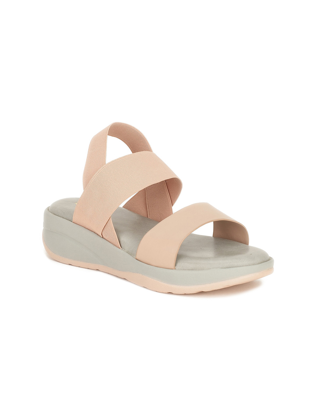 Bata Women  Pink PU Wedge Sandals with Buckles