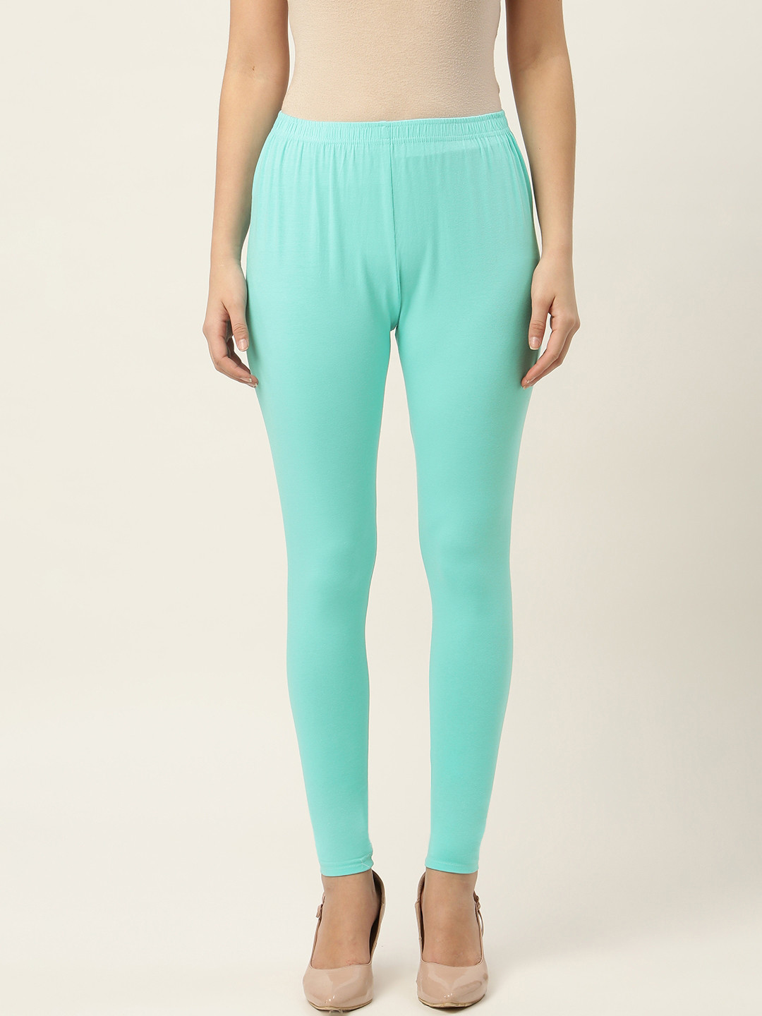 Ms.Lingies Women Turquoise Blue Solid Ankle-Length Leggings