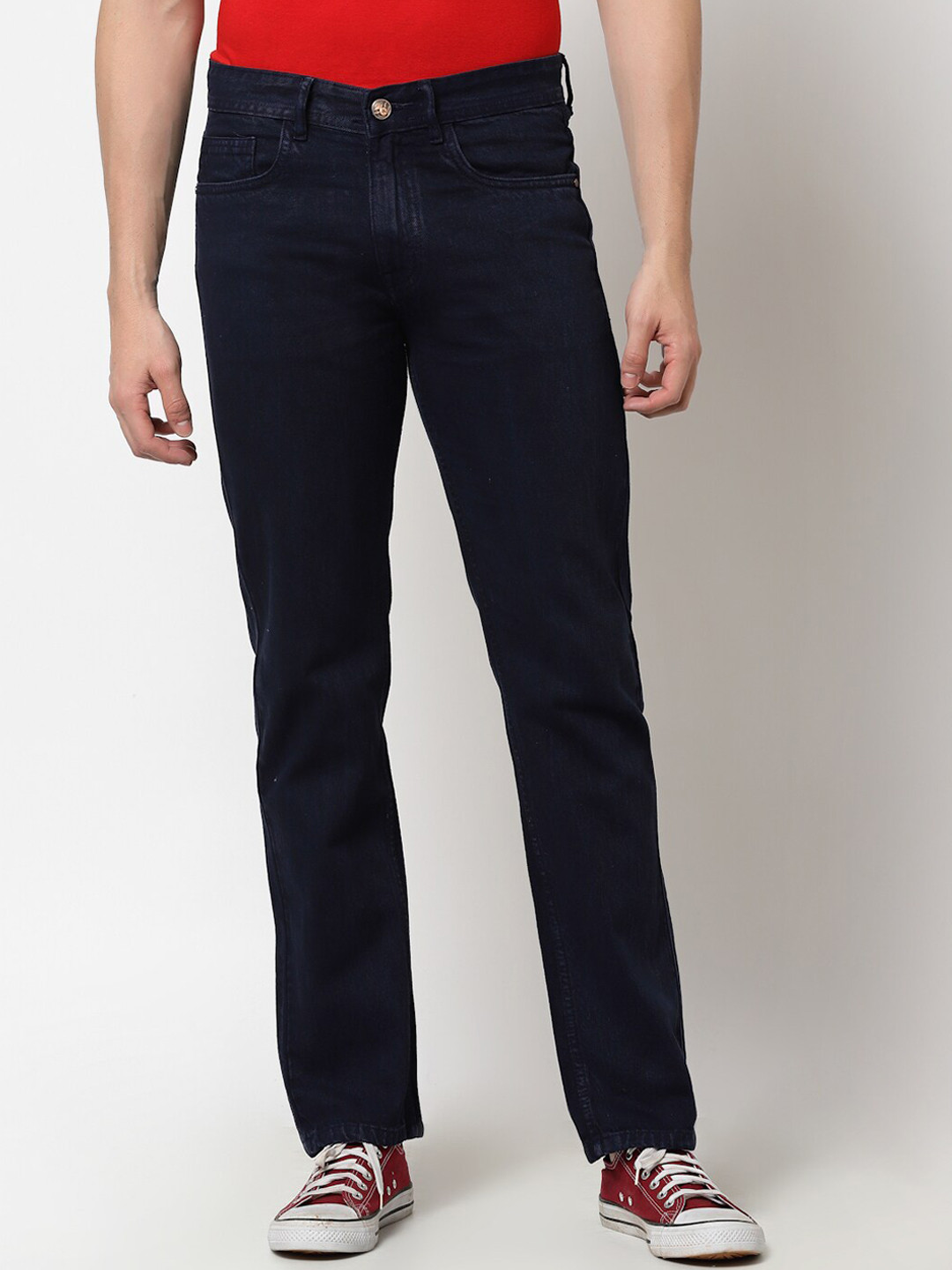 FEVER Men Blue Cotton Regular Fitted Jeans