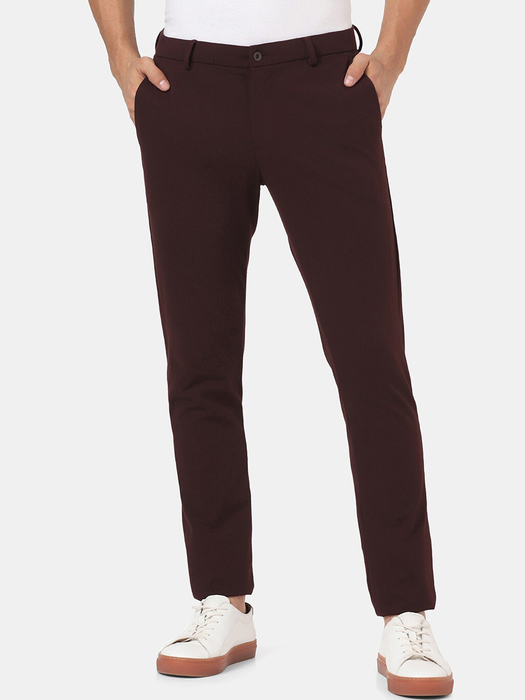 Blackberrys TechPro Men Wine Casual Trouser