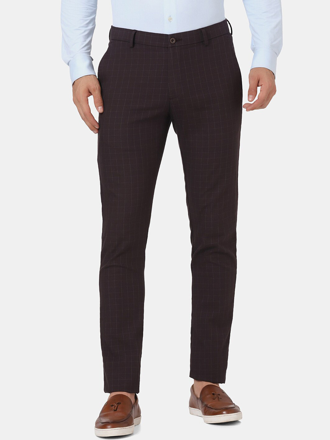 Blackberrys TechPro Men Wine Casual Slim Fit Trouser