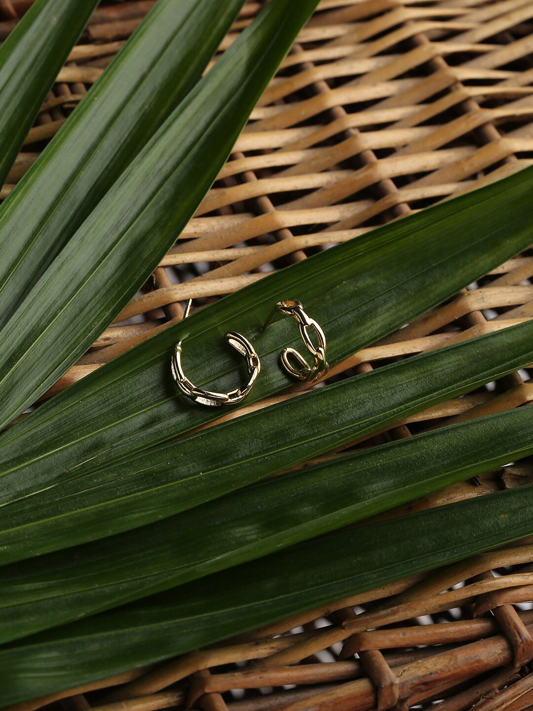 Accessorize London Women 14K Gold Plated Chain Hoops Earring