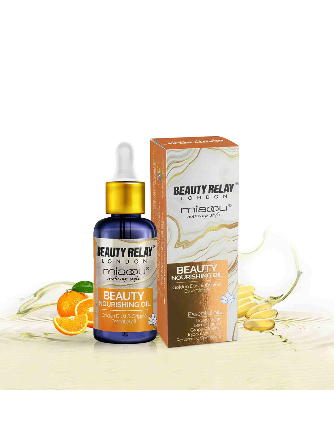 BeautyRelay London Miaoou Beauty Nourishing Oil with Golden Dust & Essential Oil - 30ml