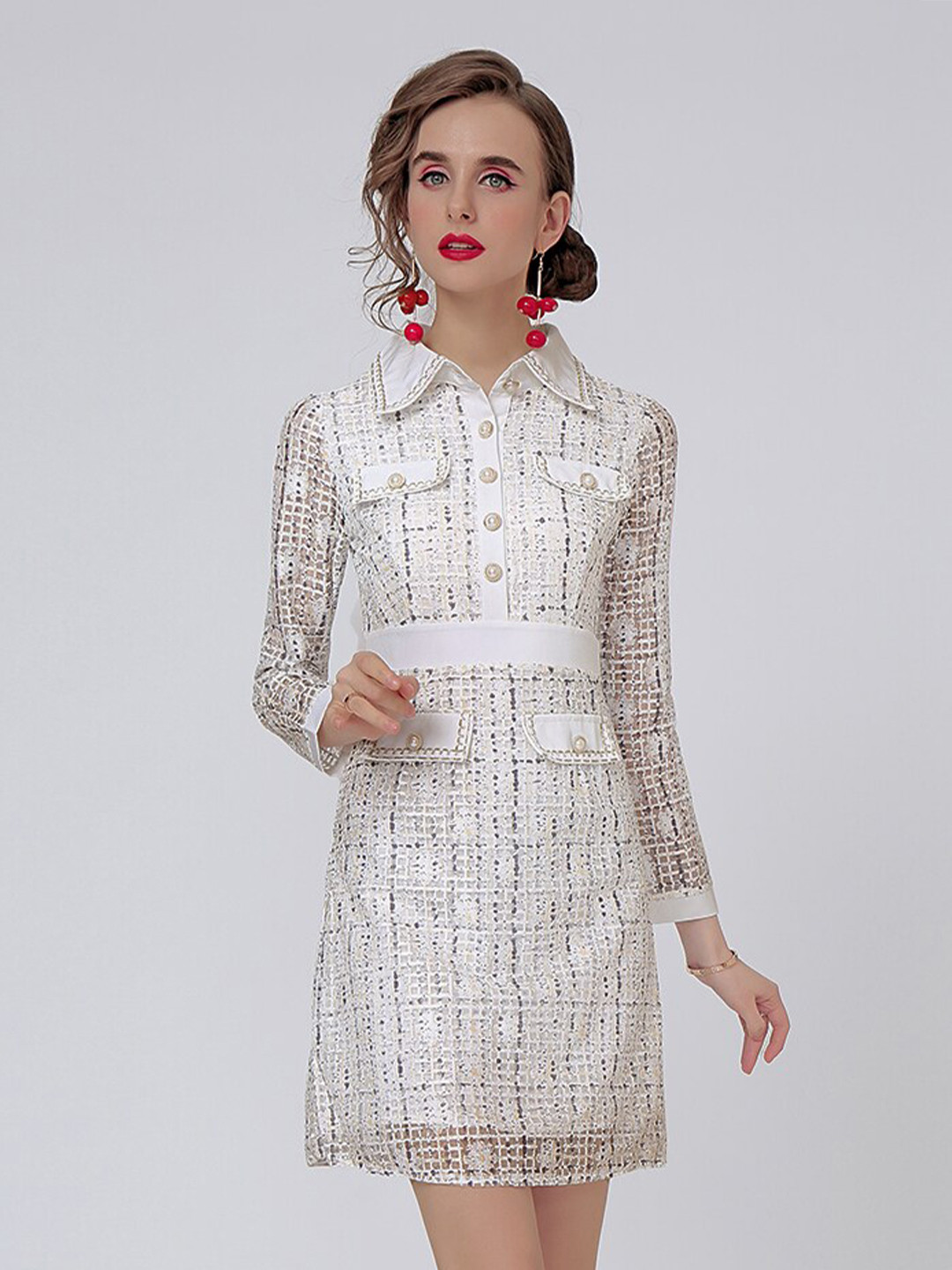 JC Collection Women White Shirt Mini Dress