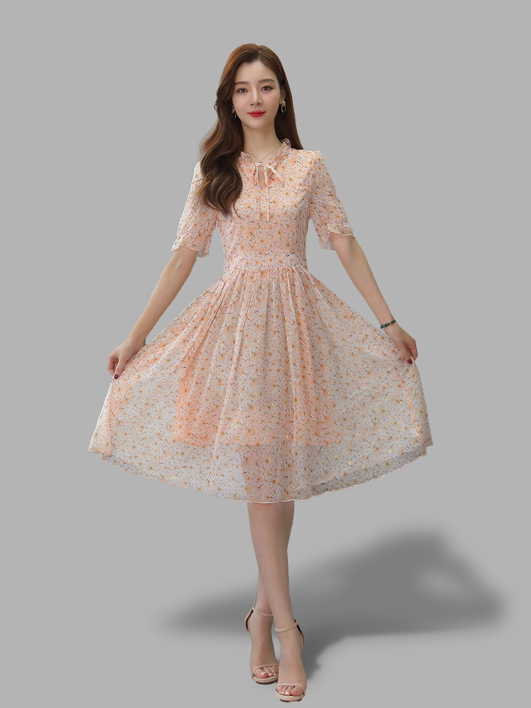 JC Collection Orange Ethnic Motifs Dress