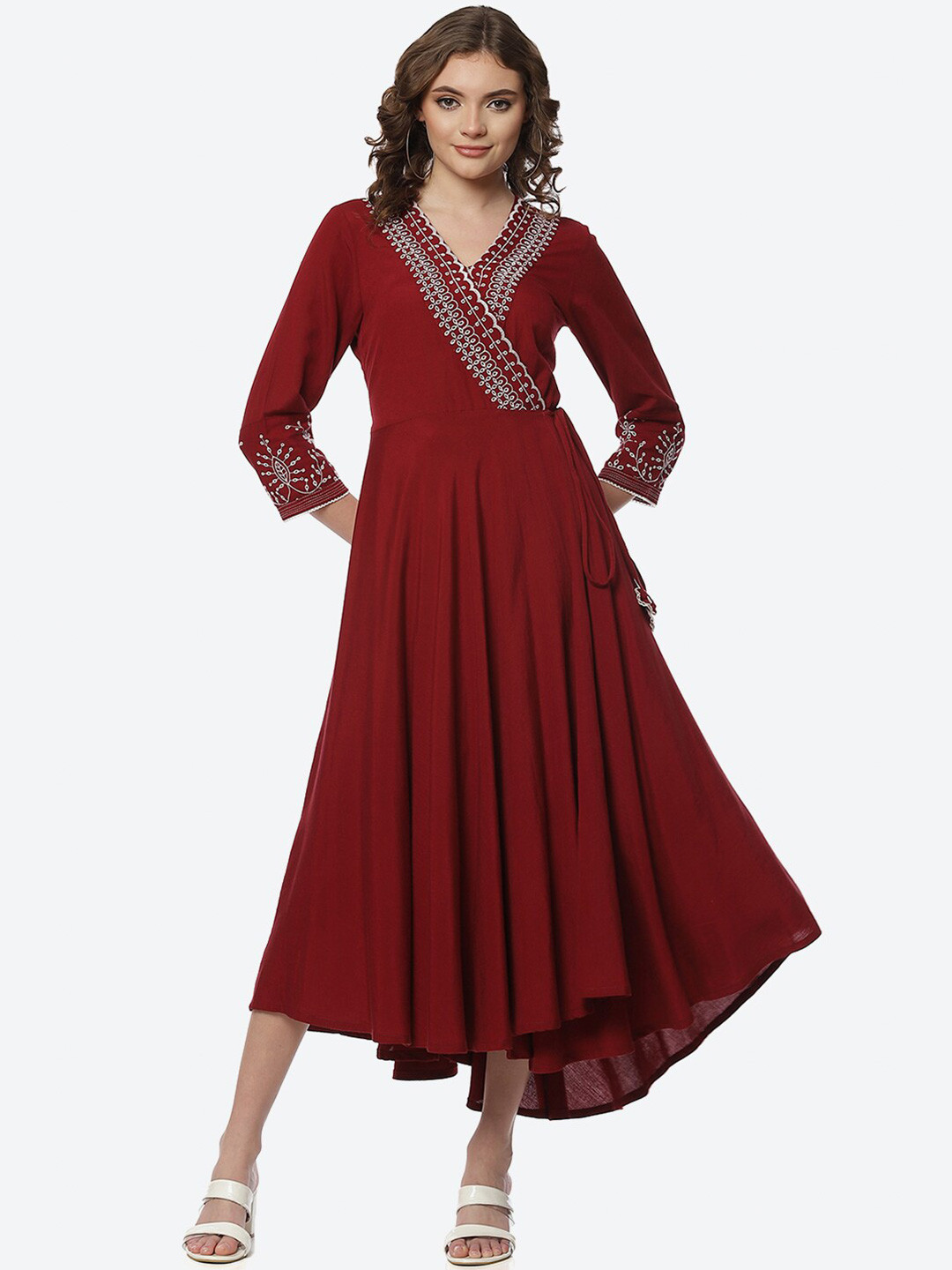 Rangriti Red Midi Dress