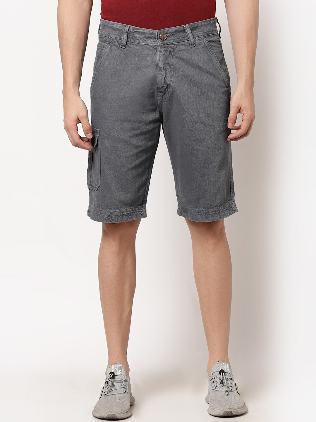 FEVER Men Grey Denim 100% Cotton Shorts