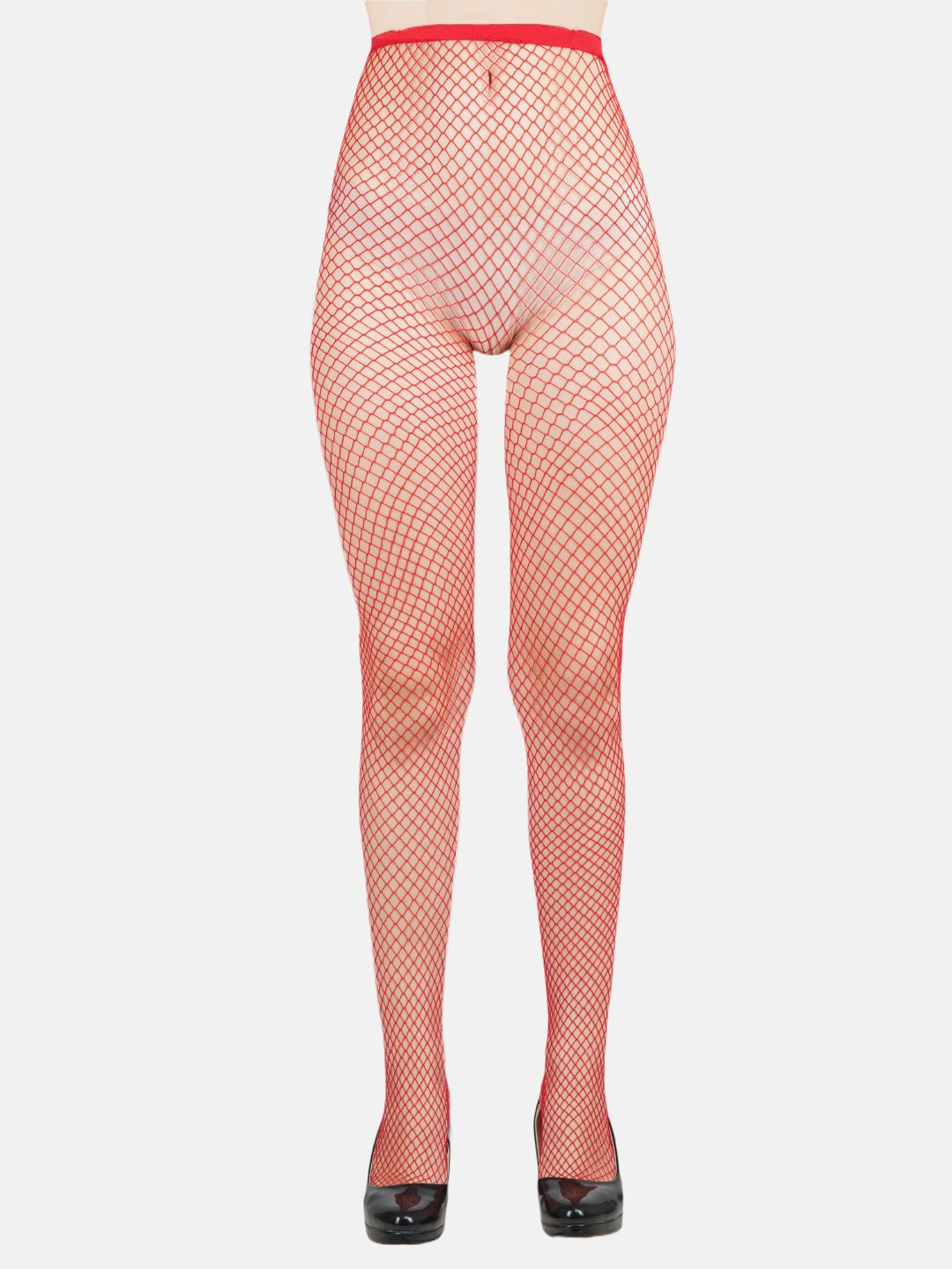 N2S NEXT2SKIN Women Red Self Design Mesh Pantyhose Stockings