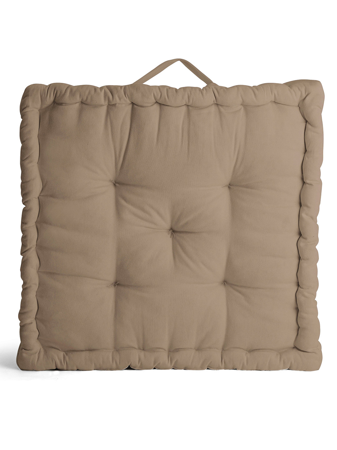 Encasa Homes Beige Colored Solid Cotton Floor Cushions