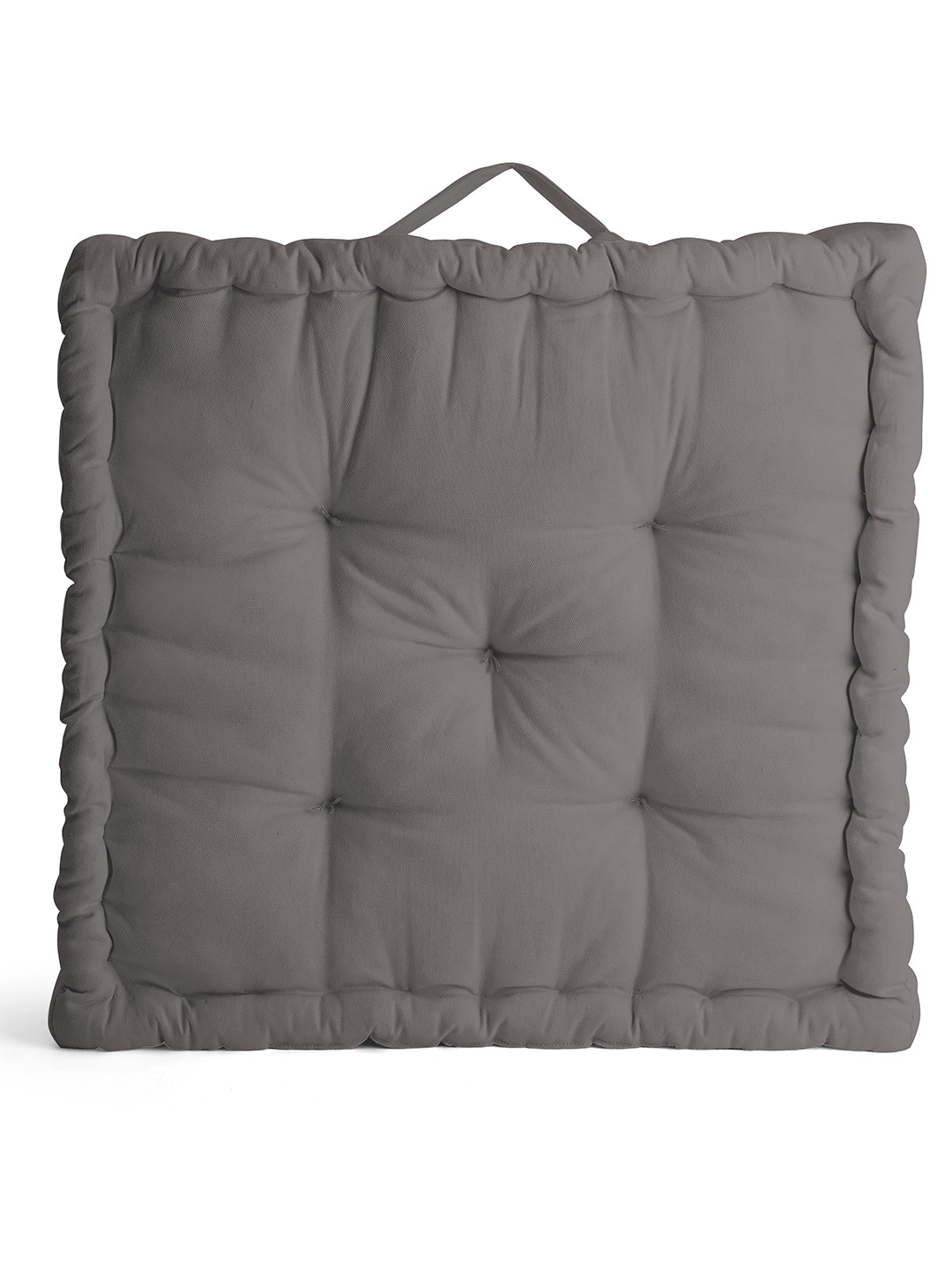 Encasa Homes Grey Solid Square Floor Cushions