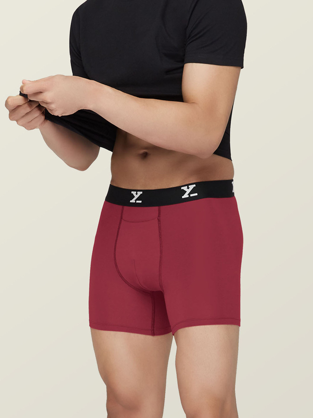 XYXX Men Red Snug fit Ultra-Soft Ace Modal Cotton Boxer Briefs