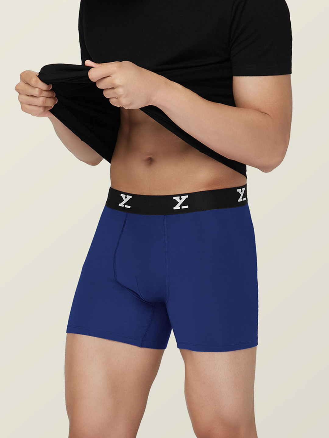 XYXX Men Navy Blue Snug fit Ultra-Soft Ace Modal Cotton Boxer Briefs