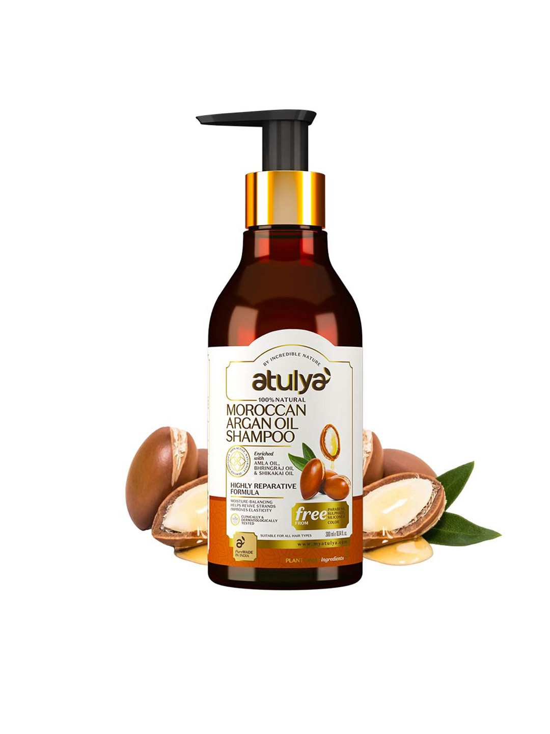Atulya Moroccon Argan Oil Shampoo For Moisture-Balancing - 300ml