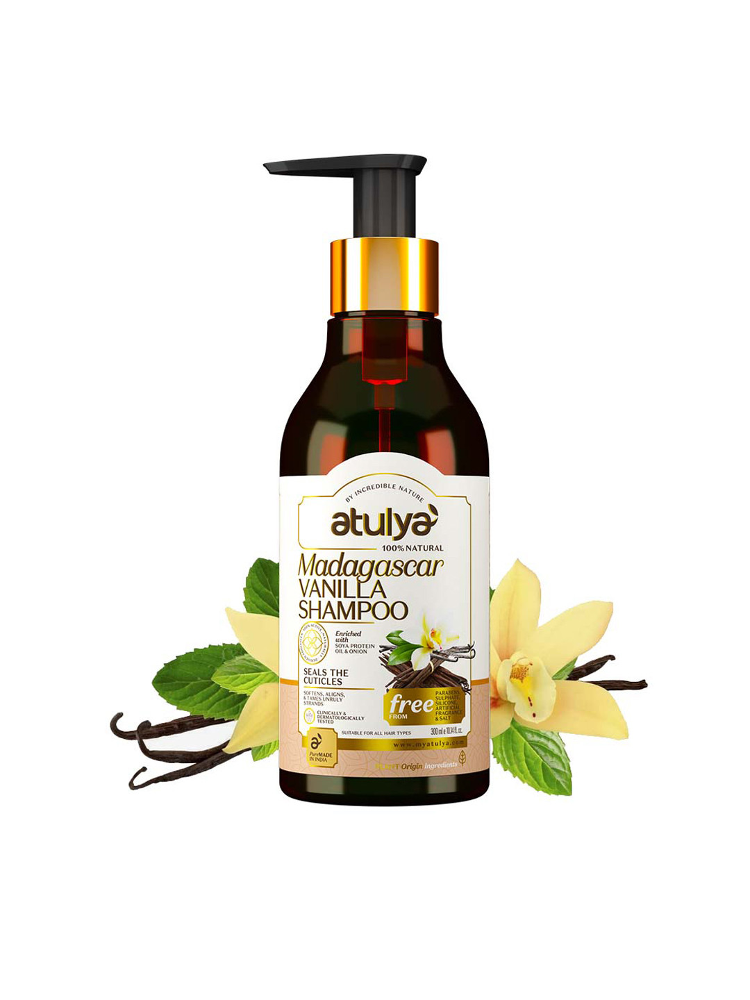 Atulya Madagascar Vanilla Shampoo To Seal The Cuticles - 300ml