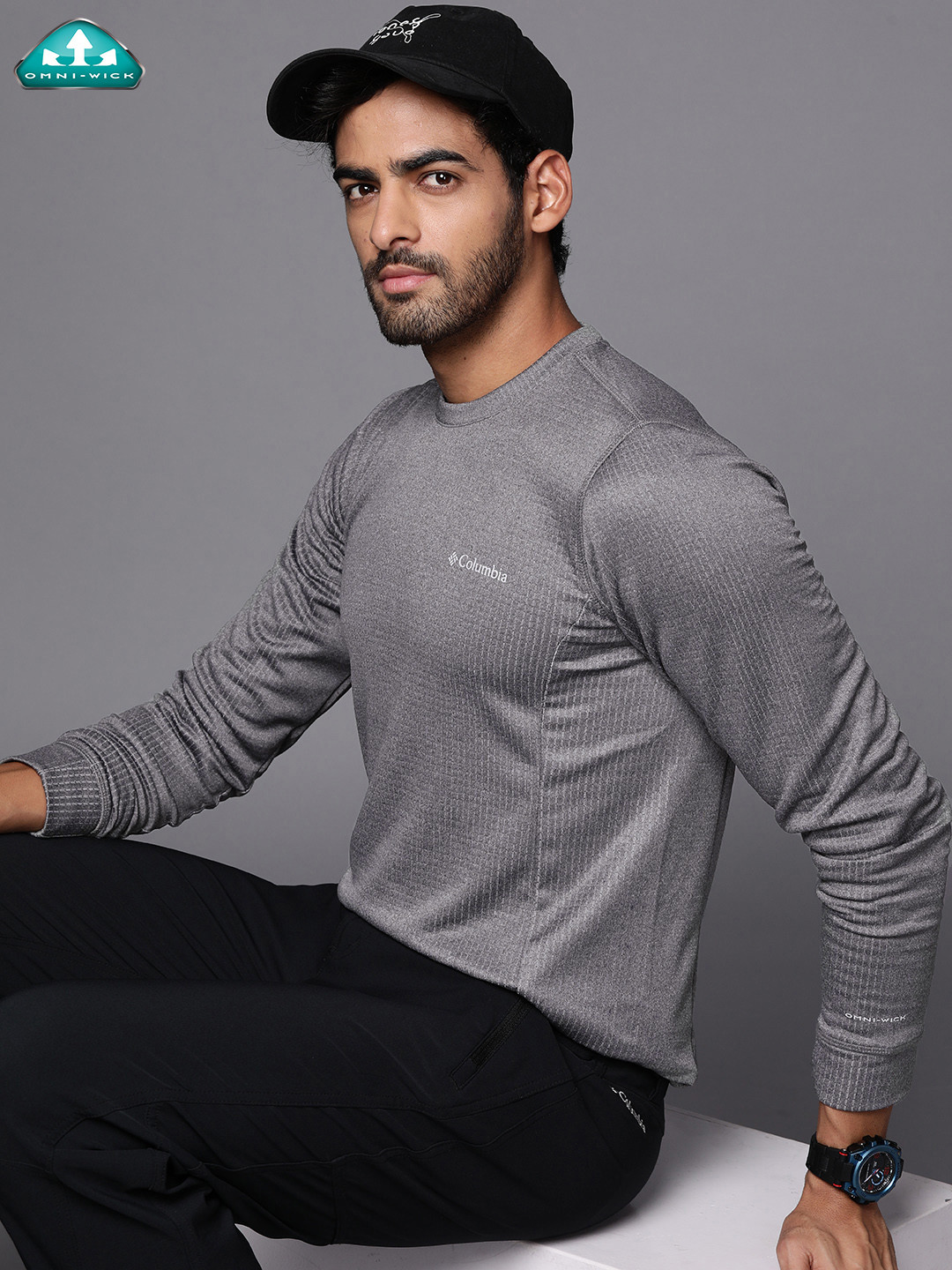 Columbia Men Grey Round Neck Park View Crew Casual Pullover