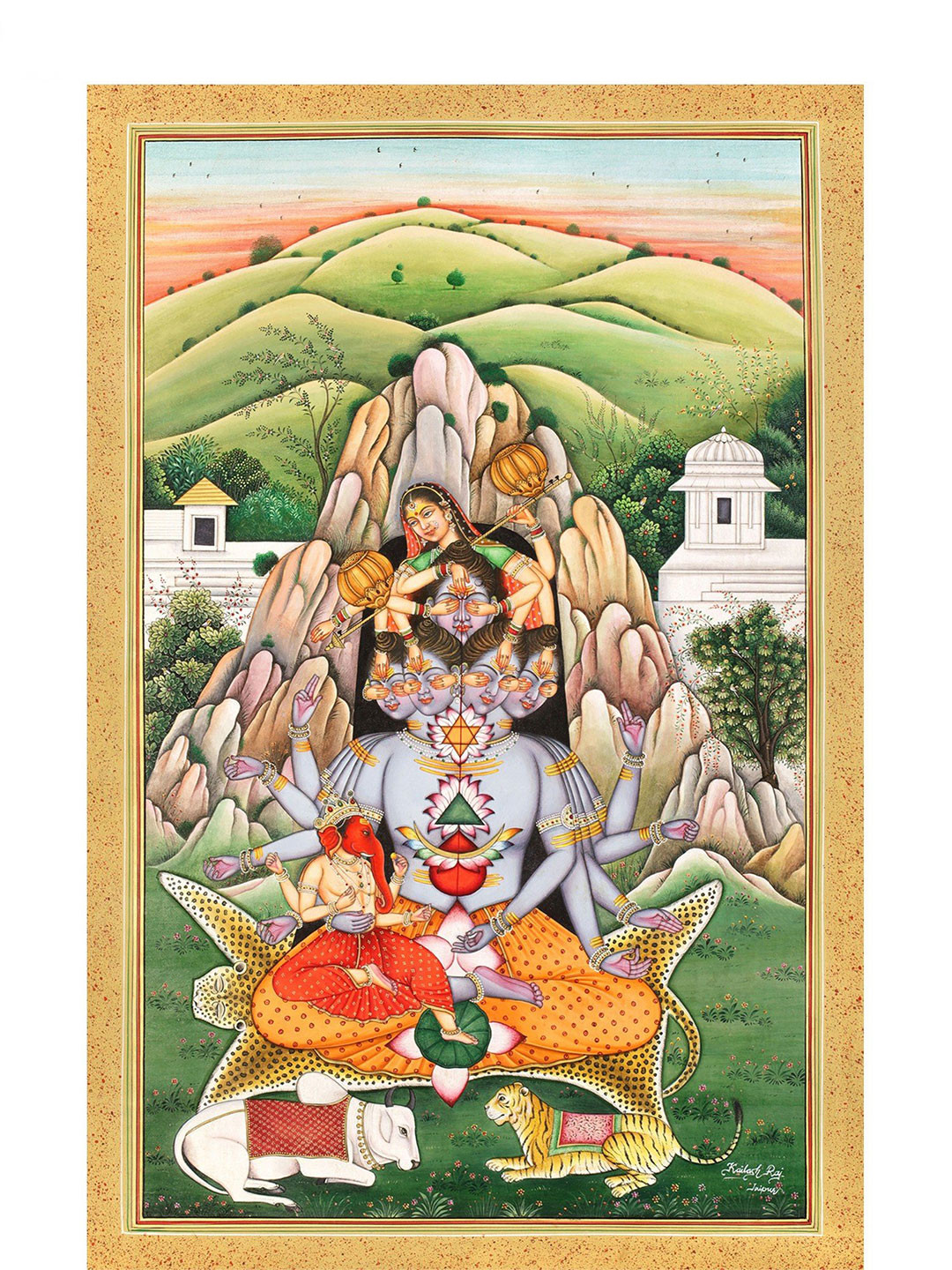 Exotic India The Birth of Andhaka  Framed Wall Painting