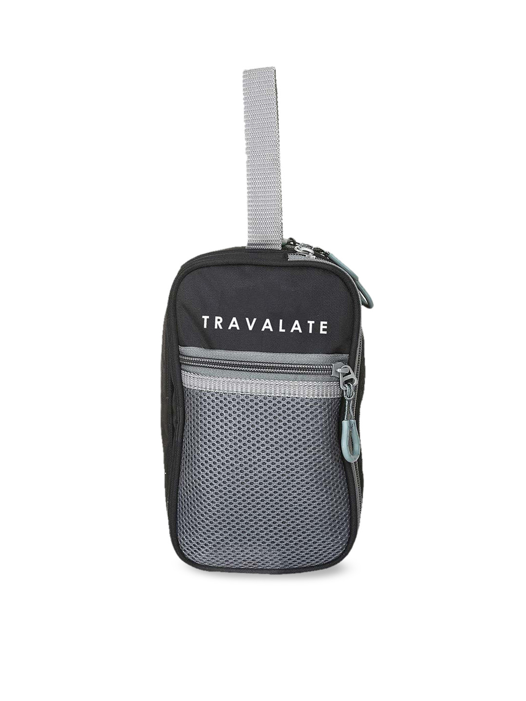 TRAVALATE Black Solid Travel Cosmetic Makeup Pouch