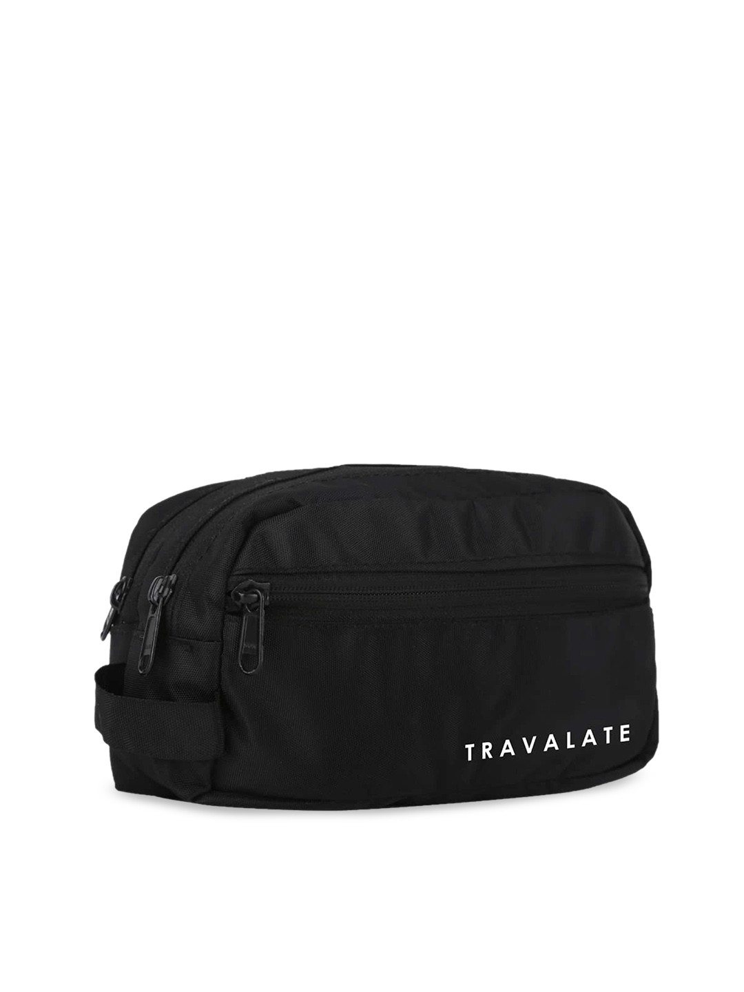 TRAVALATE Unisex Black Solid Zip Around Toiletry Bag